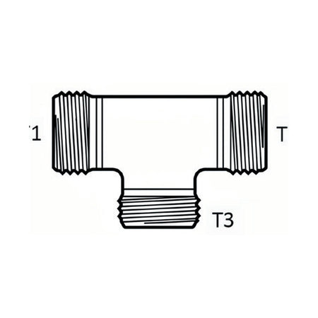 TEE PIECE | METRIC TUBE MALE X METRIC TUBE MALE TEE - PRODUCT IMAGE