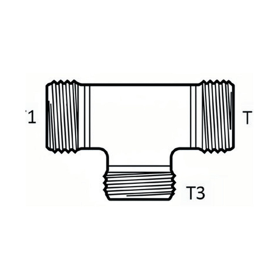 TEE PIECE | METRIC TUBE MALE X METRIC TUBE MALE TEE - PRODUCT IMAGE