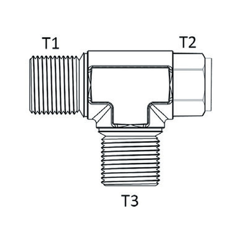 TEE PIECE | BSPP FEMALE SOLID X BSPP MALE X BSPP MALE - RUN TEE - PRODUCT IMAGE
