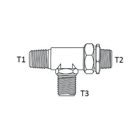 TEE PIECE | BSPP MALE X BSPT MALE X BSPT MALE - RUN TEE - PRODUCT IMAGE