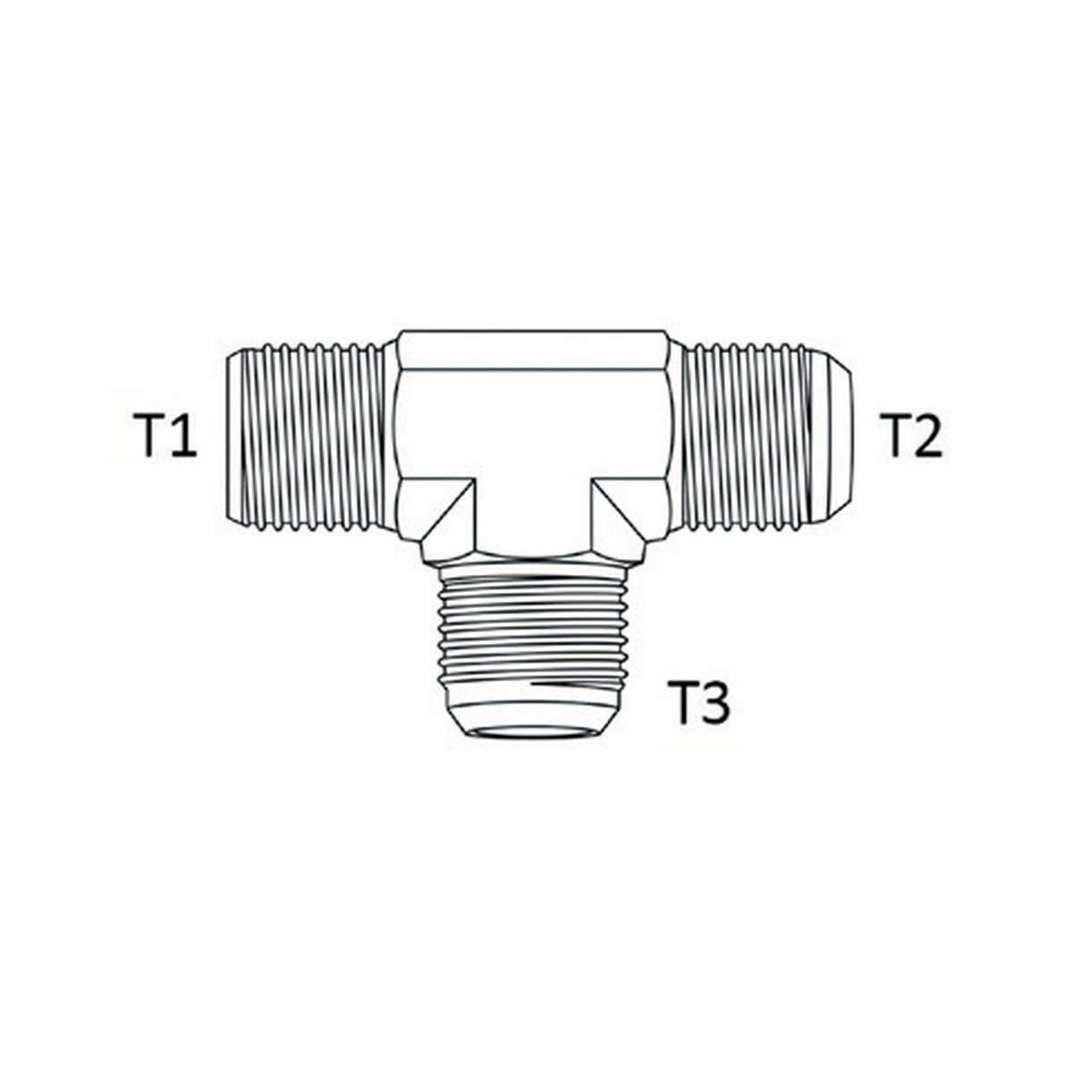 TEE PIECE | BSPT MALE X JIC MALE X JIC MALE - RUN TEE - PRODUCT IMAGE