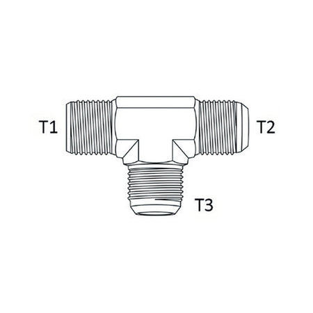 TEE PIECE | BSPT MALE X JIC MALE X JIC MALE - RUN TEE - PRODUCT IMAGE