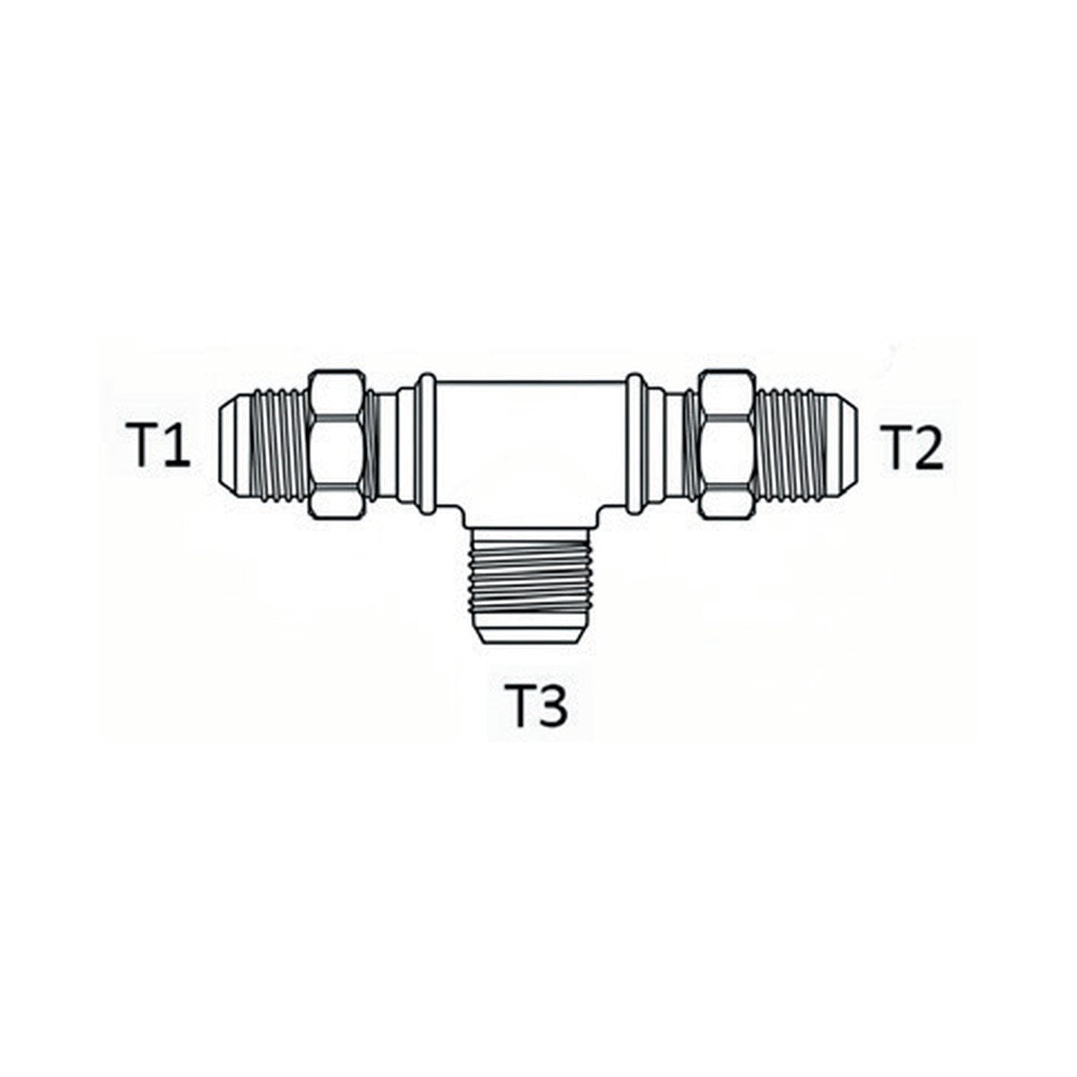 TEE PIECE | JIC MALE BULKHEAD X JIC MALE X JIC MALE - RUN TEE - PRODUCT IMAGE