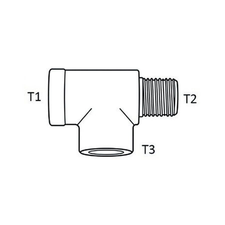 TEE PIECE | NPT FEMALE X NPT MALE X NPT FEMALE - RUN TEE - PRODUCT IMAGE