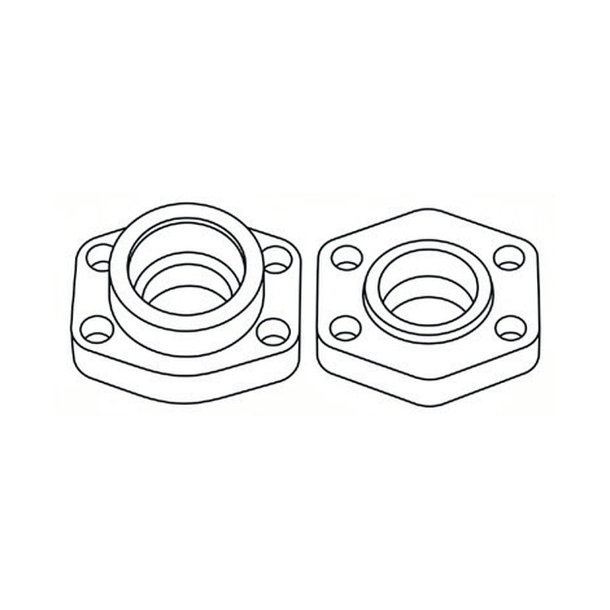 FLANGE BLOCK | CODE 61 FLANGE BLOCK X BSPP FEMALE WITH O'RING GROOVE - PRODUCT IMAGE