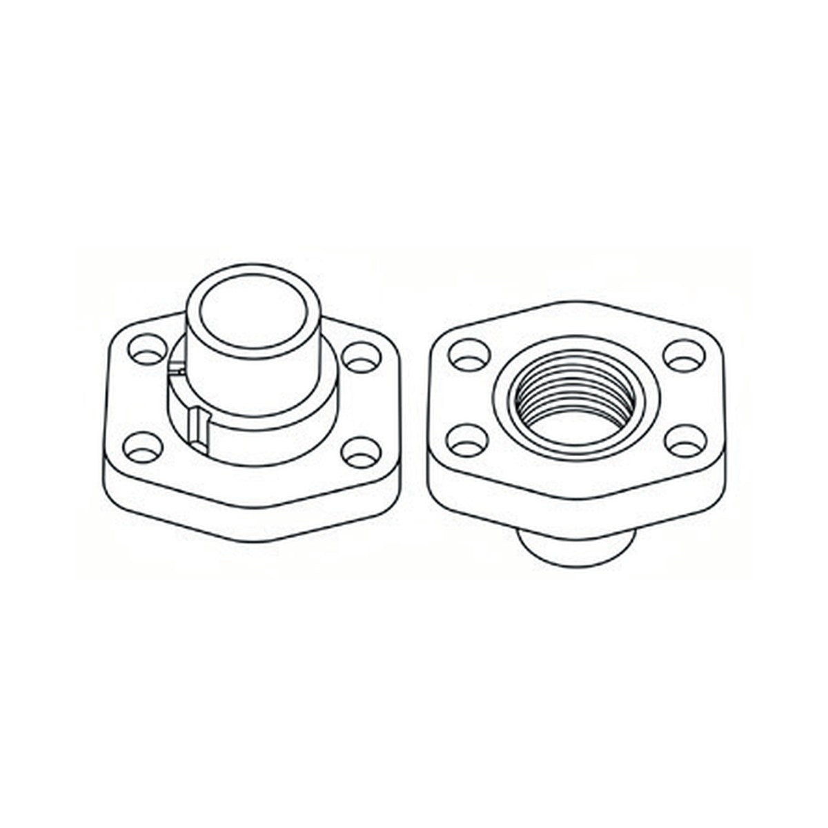 FLANGE BLOCK | CODE 61 FLANGE BLOCK X JIC MALE WITH O'RING GROOVE - PRODUCT IMAGE
