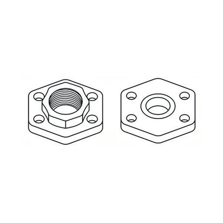 FLANGE BLOCK | CODE 62 FLANGE BLOCK X BSPP FEMALE WITH O'RING GROOVE - PRODUCT IMAGE