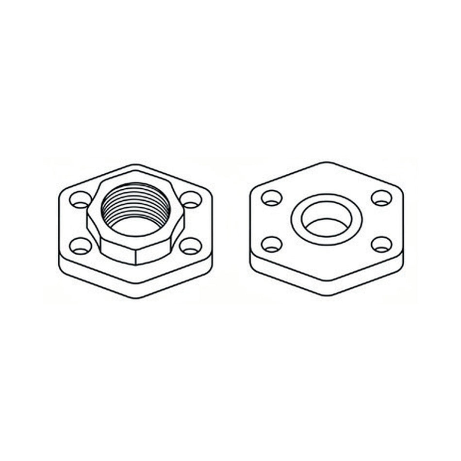 FLANGE BLOCK | CODE 62 FLANGE BLOCK X BSPP FEMALE WITH O'RING GROOVE - PRODUCT IMAGE